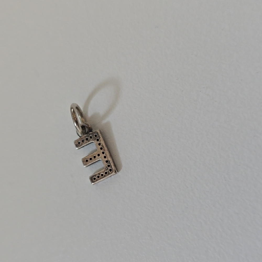 Silver Letter E Charm Pendant, Pandora - Picture 2 of 2